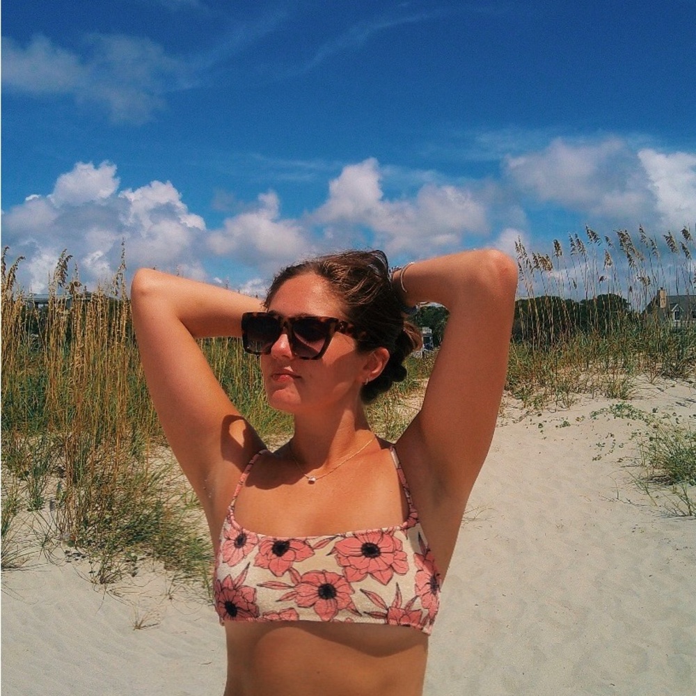 Triangl Mica - Pink Floral Velvet Bikini in Pink and Black - Picture 5 of 5